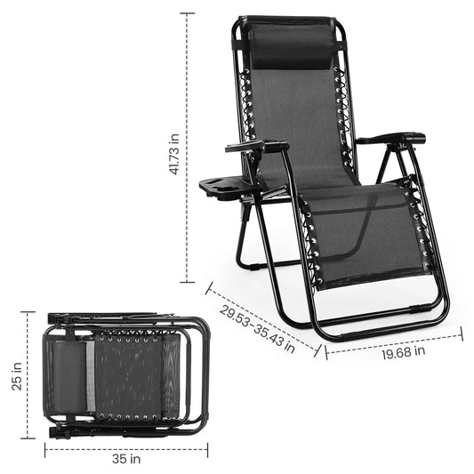 JHK Zero Gravity Set Of 1 or 2 Foldable Outdoor Recliners