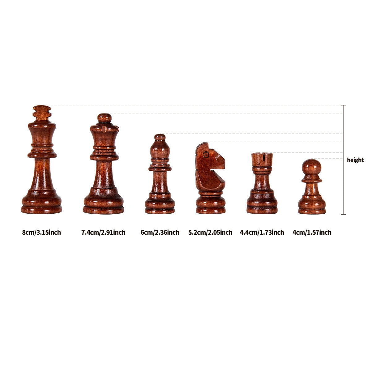 Chess Solid Wood Pieces High-Grade Set Folding Board 39cm