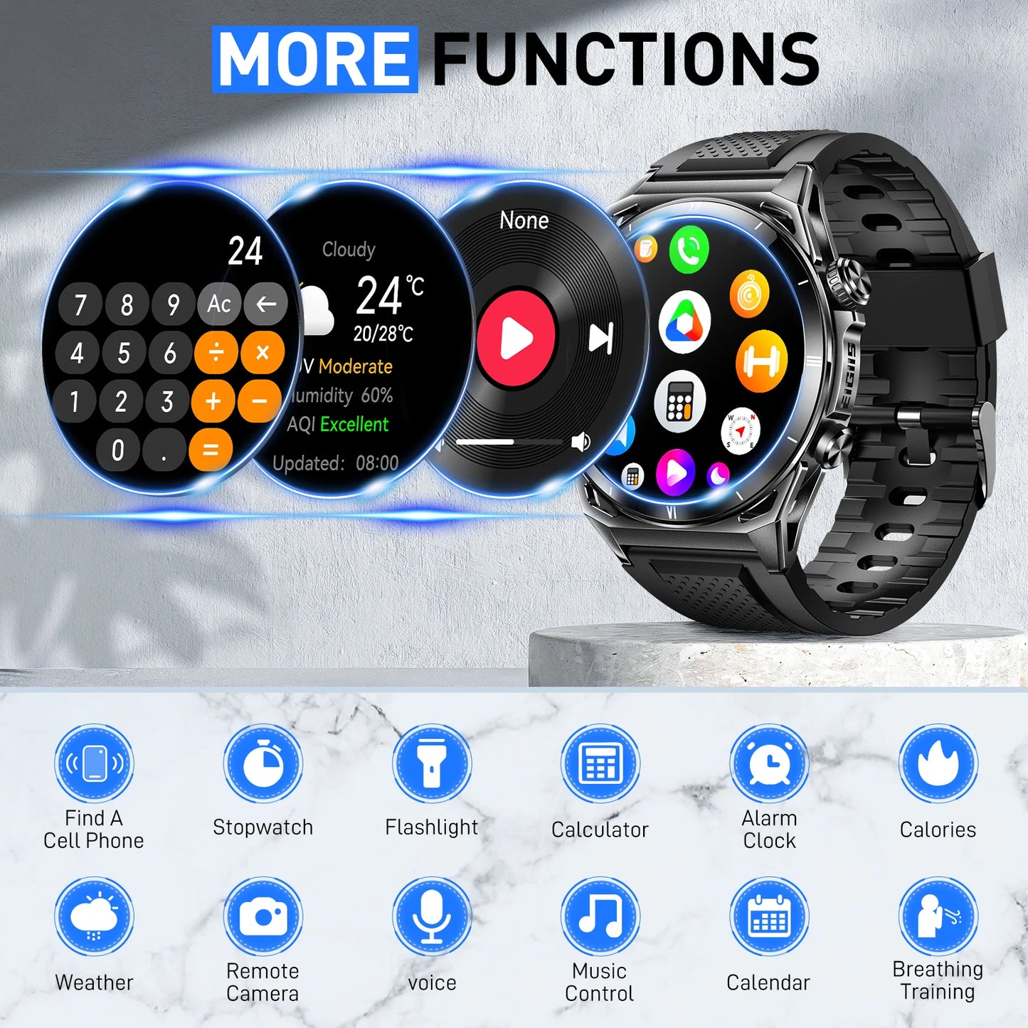 EIGIIS Smart Watch KE6 with AMOLED Display and Health Monitor