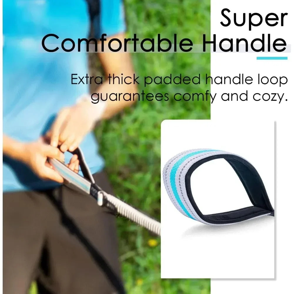 Dog Leashes –Double Handle  Leash, Comfortable Padded Heavy Duty Bungee No Pull Reflective Lead