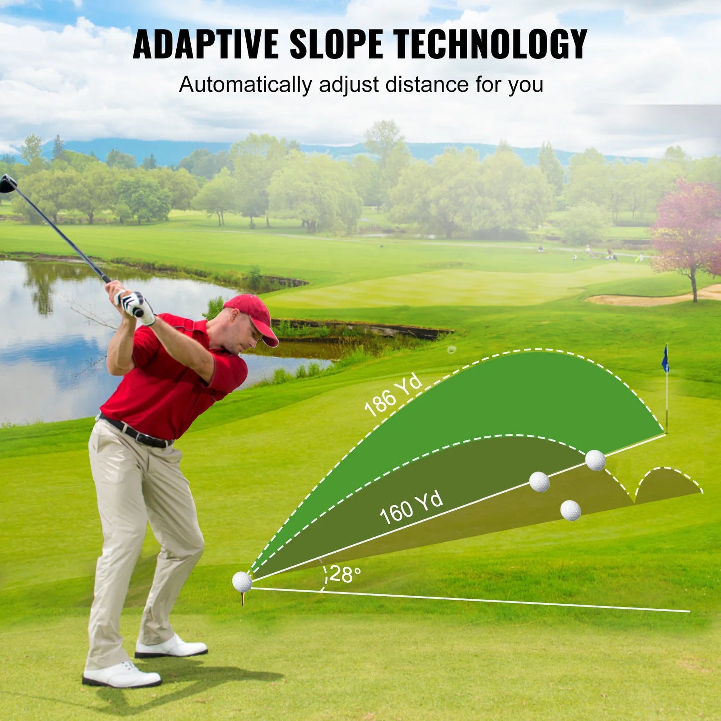 Golf Laser Rangefinder High Precision 6X Magnification for Golf/Hunting VEVOR