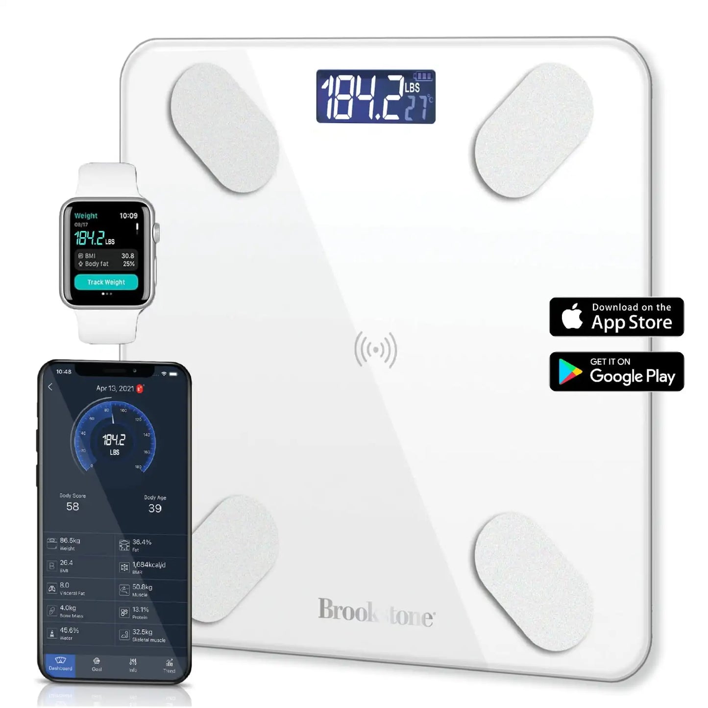 Health App Enabled Smart Weight Scale with Large Display