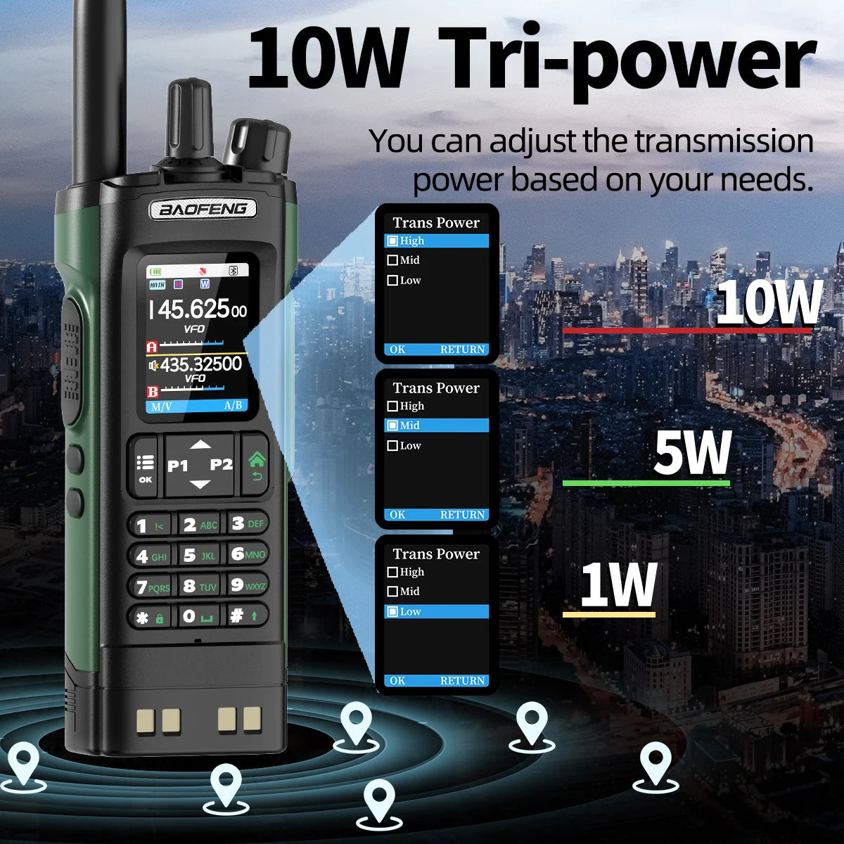 Baofeng UV-32 Multi Band GPS Bluetooth Walkie Talkie