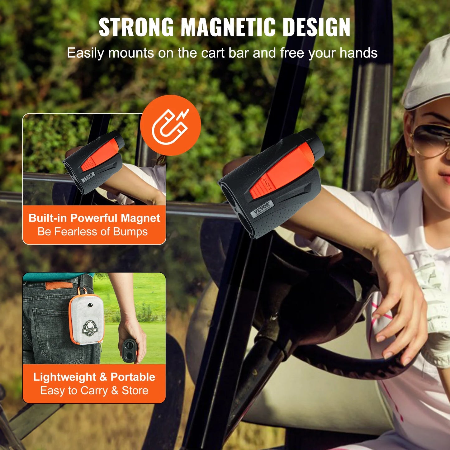 Laser Rangefinder for Golf/Hunting with 6X Magnification and Slope Adjust, 1300 yds distance by VEVOR