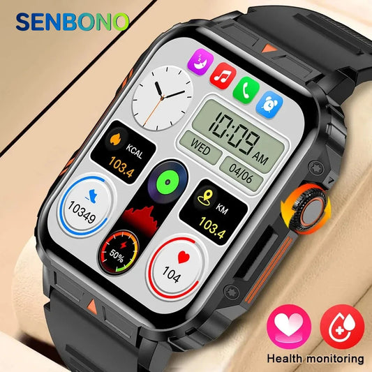Military Smart Watch with Bluetooth Call and Heart Rate Monitor