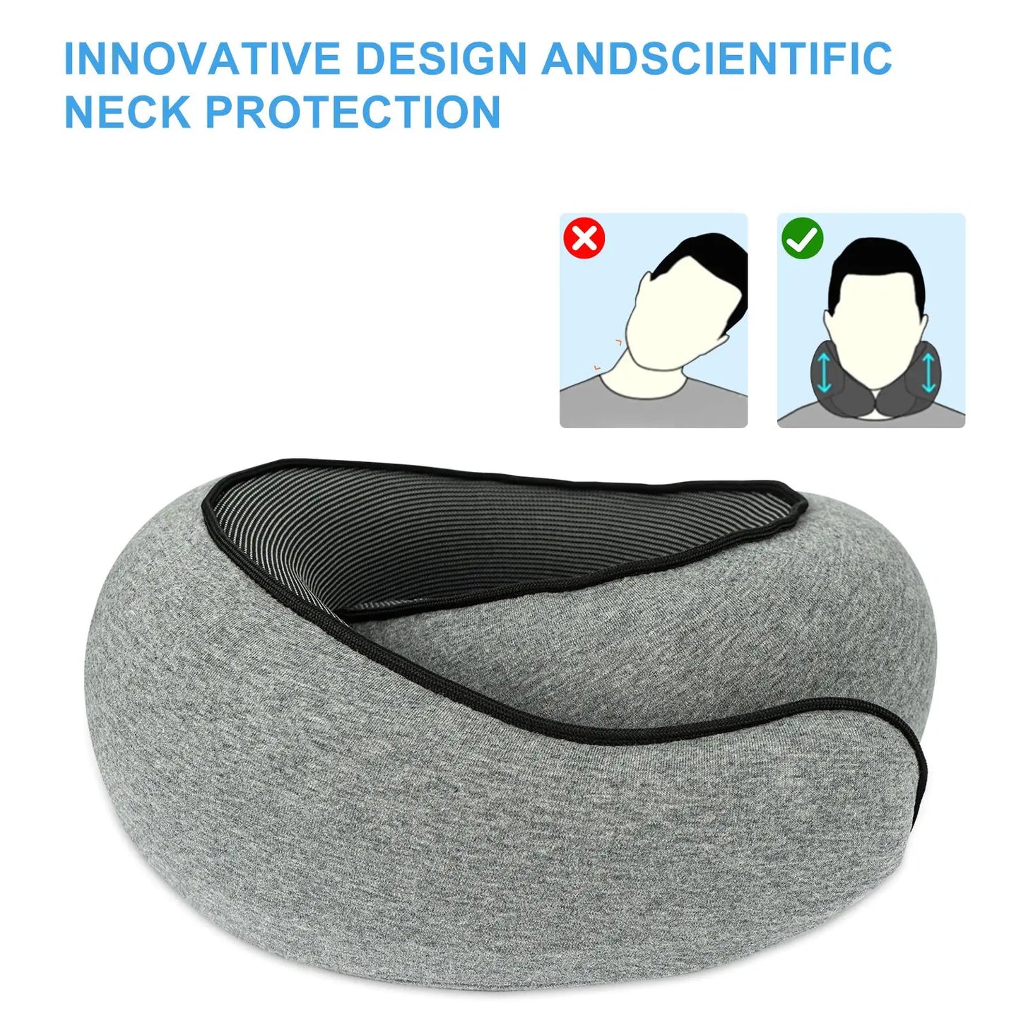Memory Foam Travel Neck Pillow for Airplanes FBA Fast Shipping