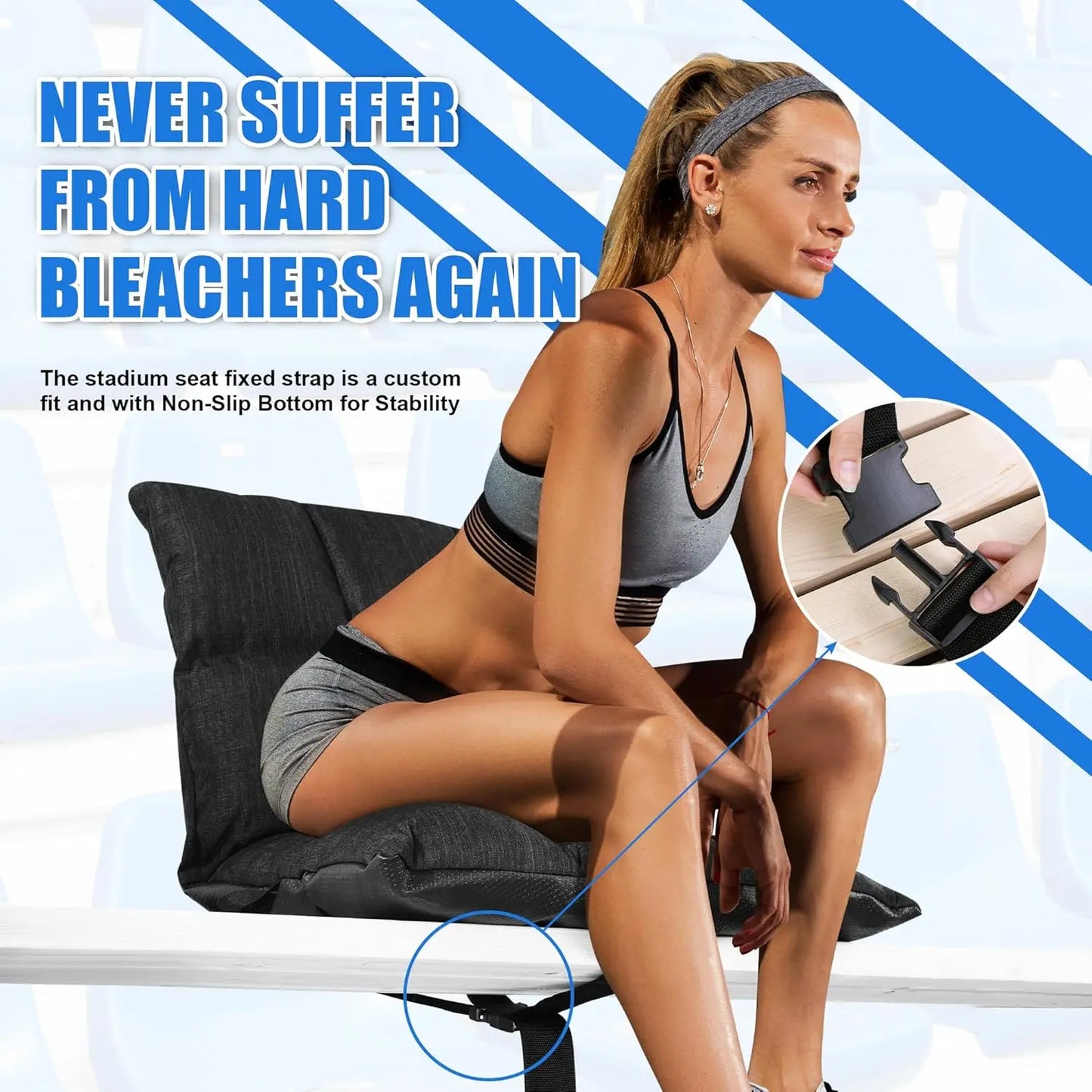 Memory Foam Portable Bleacher Seats With Back Support