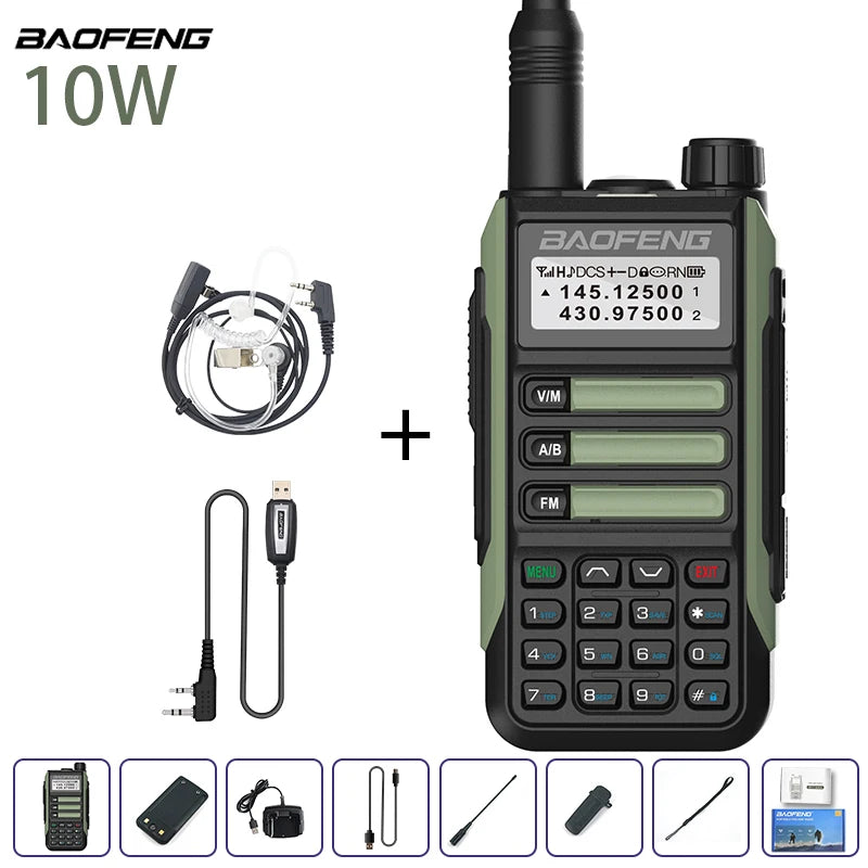 Baofeng UV-16 IP68 Waterproof Walkie Talkie Dual Band High Power Radio Long Range VHF UHF Two Way Radio with Scanner