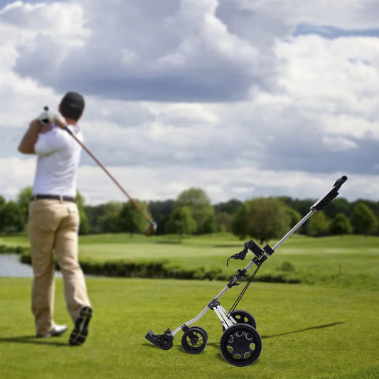 Portable Foldable Golf Push Cart with Adjustable Features and Brake