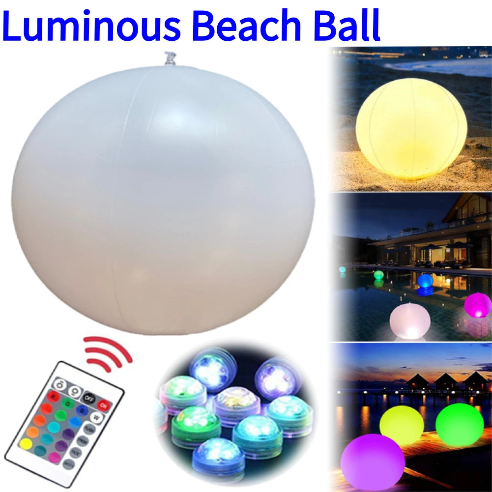 Garden Luminous LED Ball Remote Control Inflatable Beach Decoration