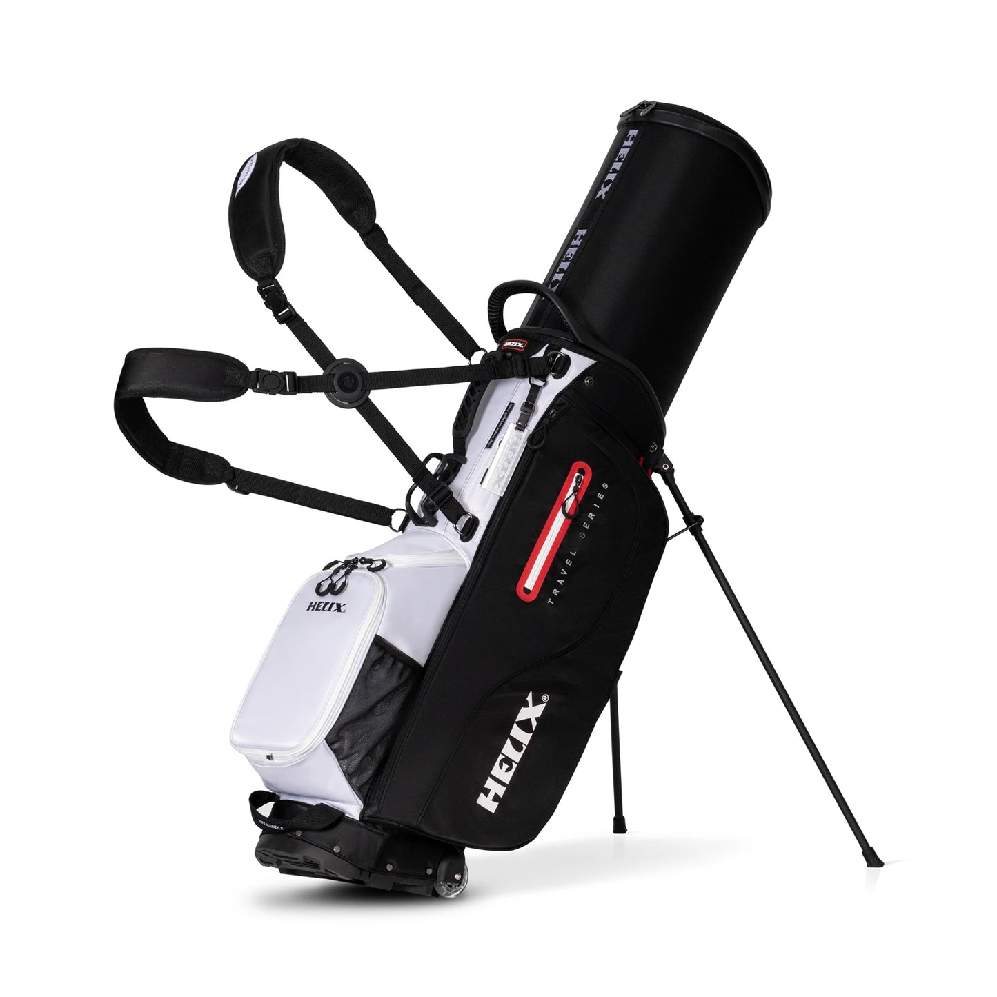 Helix Golf Stand Bag With Retractable Top Cover And Wheels