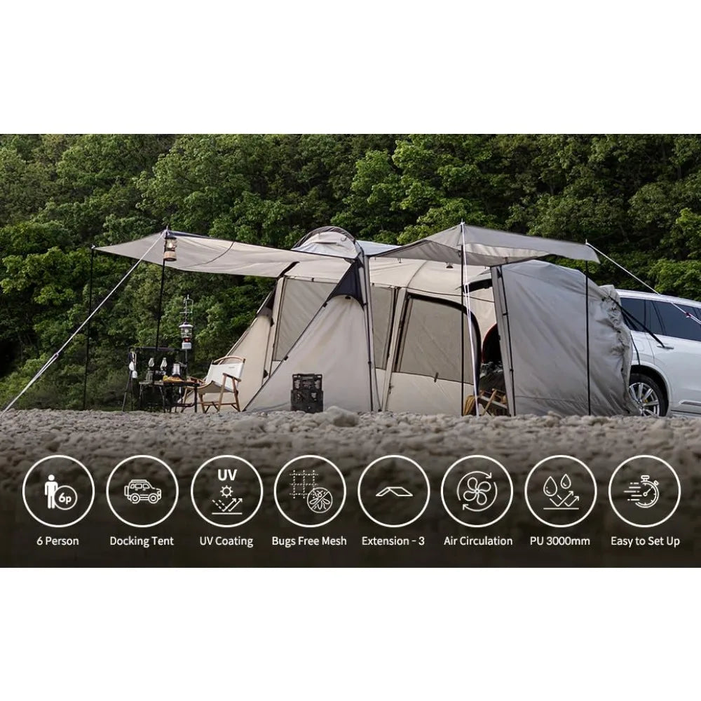 Tent Versatile Camping Tent Triple-Expanding Waterproof Fits Various Vehicle Types Ideal for Family Camping and Outdoor