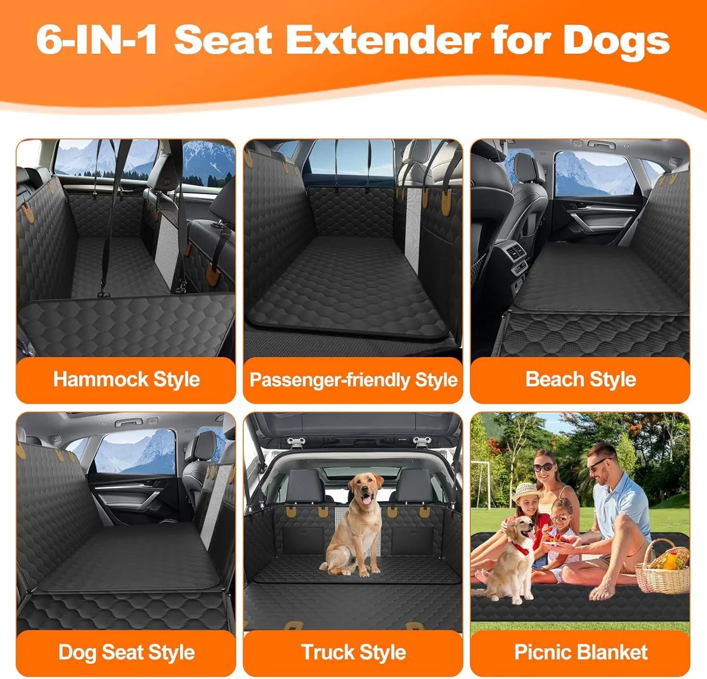 Waterproof Pet Travel Accessories Foldable Dog Car Seat Car Pet Seat Safety Hammock Trunk Mat