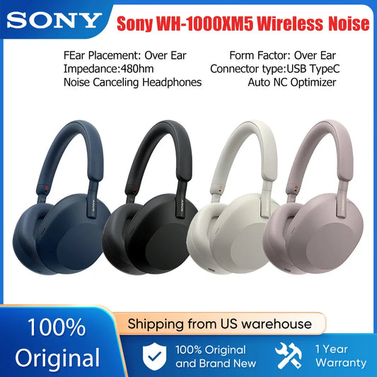 Sony WH-1000XM5 Wireless Noise Canceling Headphones 30 Hour Battery