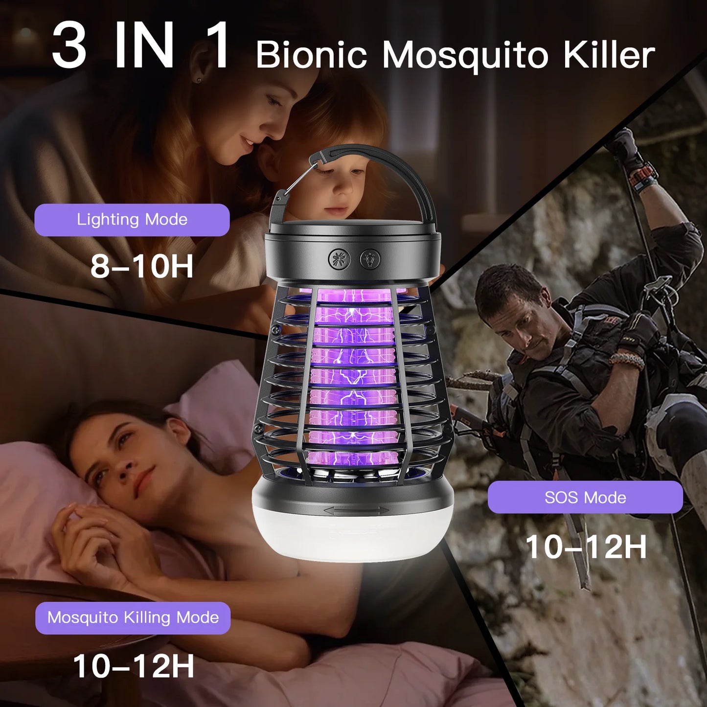 Portable Bug Zapper Rechargeable Wireless Mosquito Killer