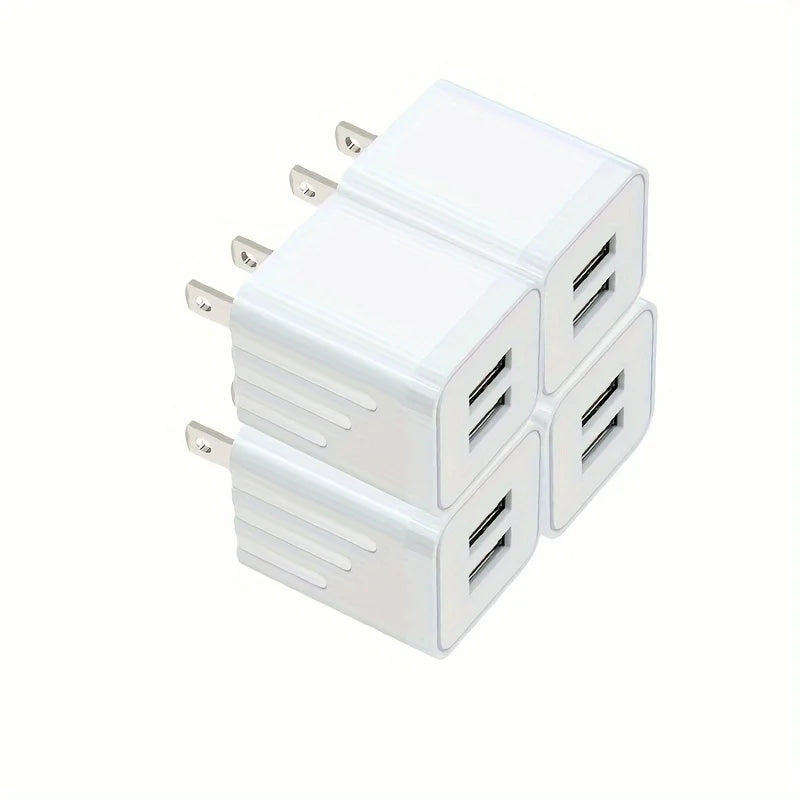2.1A Dual Port USB Plug Power Adapter Charger Block Cube
