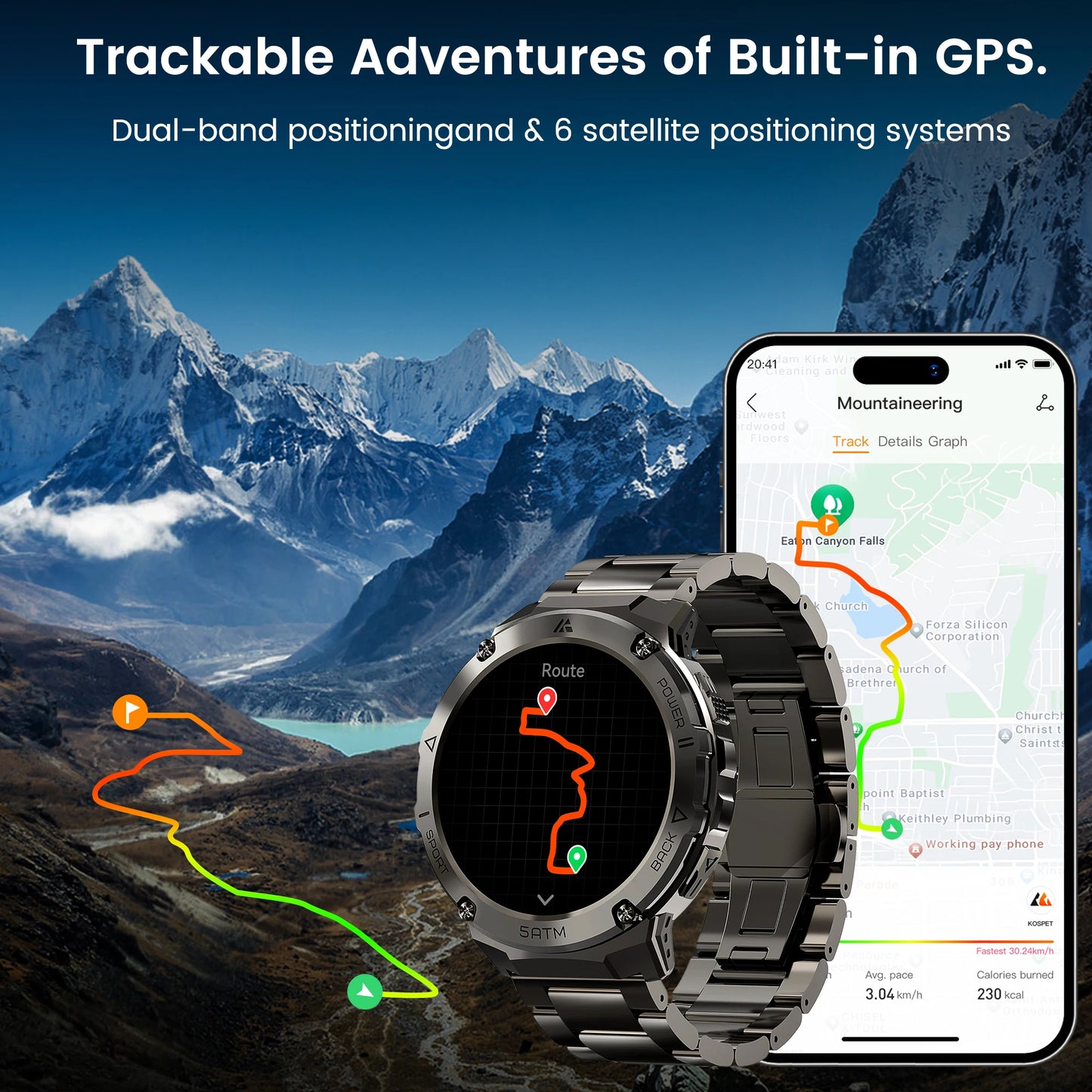 HIDAMEL T3E GPS Smart Watch For Men 5ATM Waterproof AMOLED