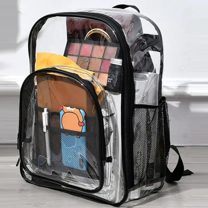 Transparent PVC Backpack Clear School Bag Unisex Large