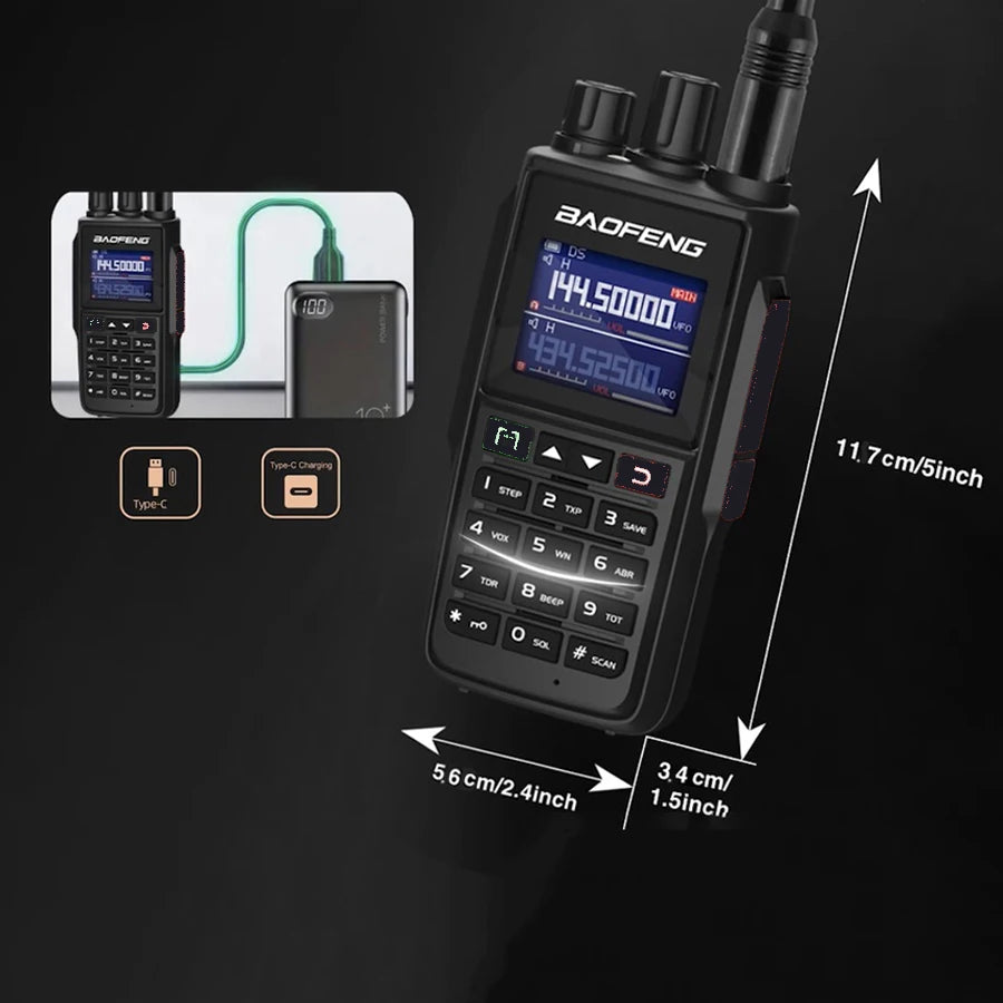 Baofeng UV-22 Long-Distance Two-Way Radio with USB Type-C