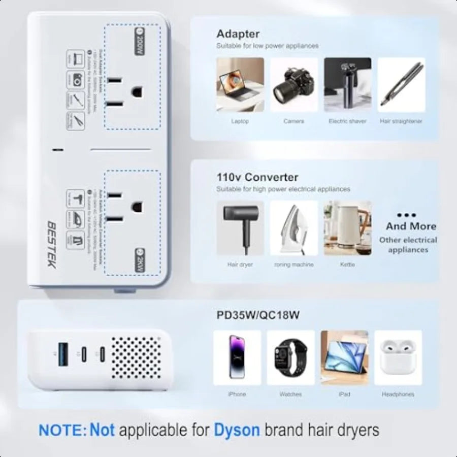 2000W Voltage Converter Universal Travel Adapter