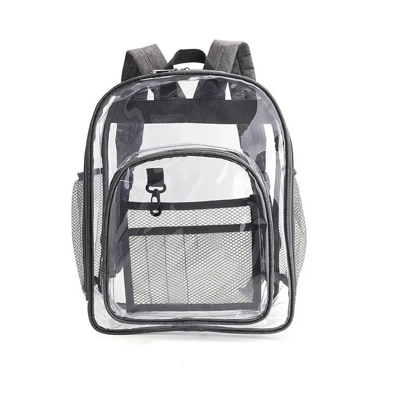 Transparent PVC Backpack Clear School Bag Unisex Large