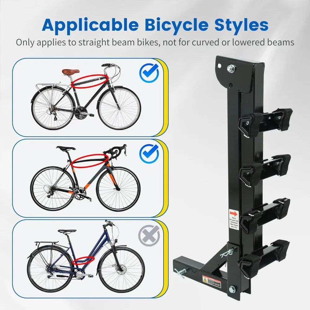 Hitch Mount 4 Bike Rack For Cars
