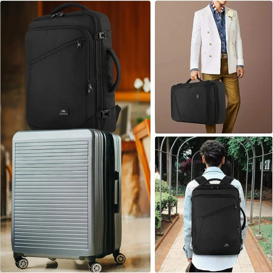 Carry On Backpack Expandable Weekender Bag Water Resistant