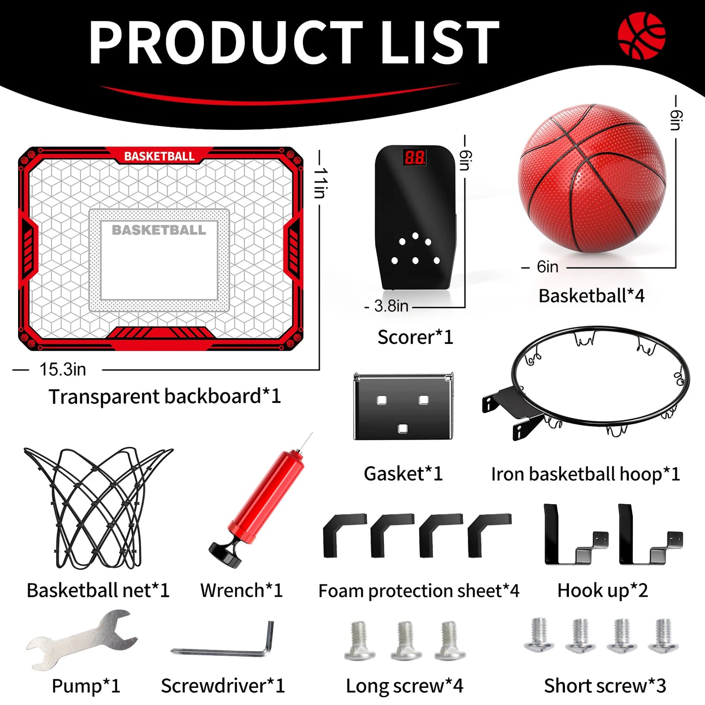 Indoor Outdoor Basketball Hoop With LED Lights For Kids