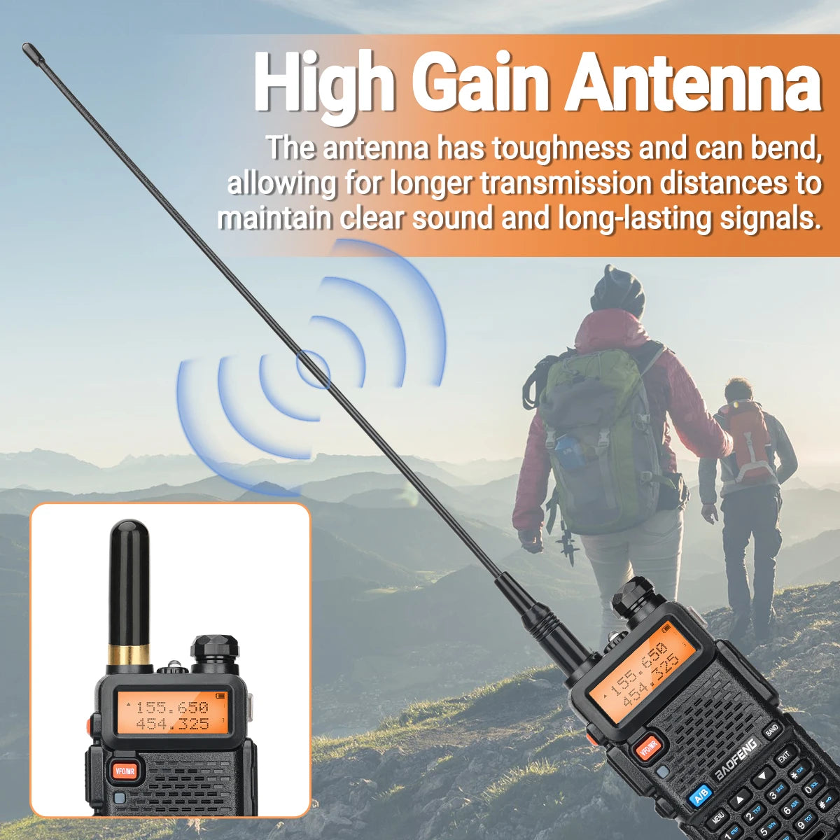 Baofeng M-5R Walkie Talkie Two Way Radio Set with Air Band, FM, and more