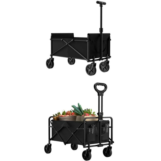 4-Wheel Foldable Garden Handcart for Easy Cargo Transport