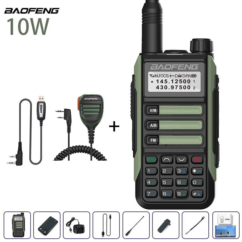 Baofeng UV-16 IP68 Waterproof Walkie Talkie Dual Band High Power Radio Long Range VHF UHF Two Way Radio with Scanner