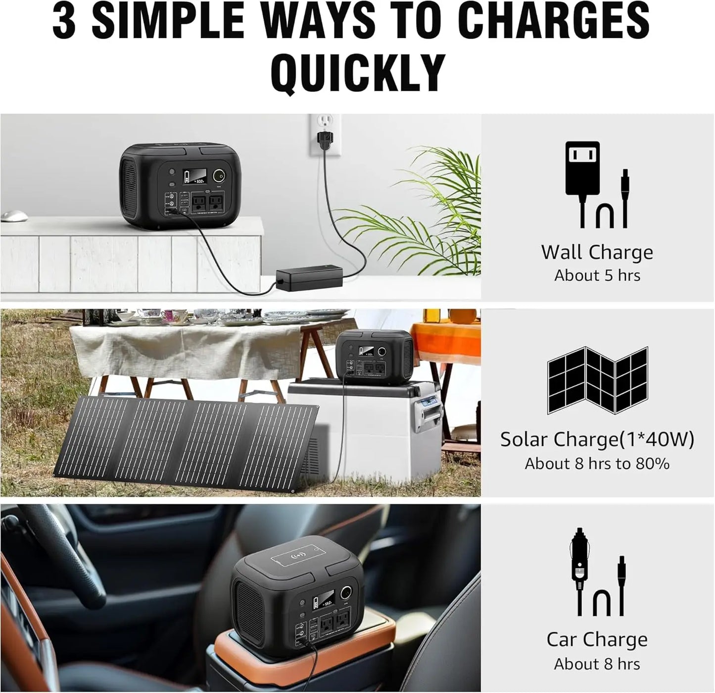 Portable Power Station with Solar Panels for Outdoor Adventures