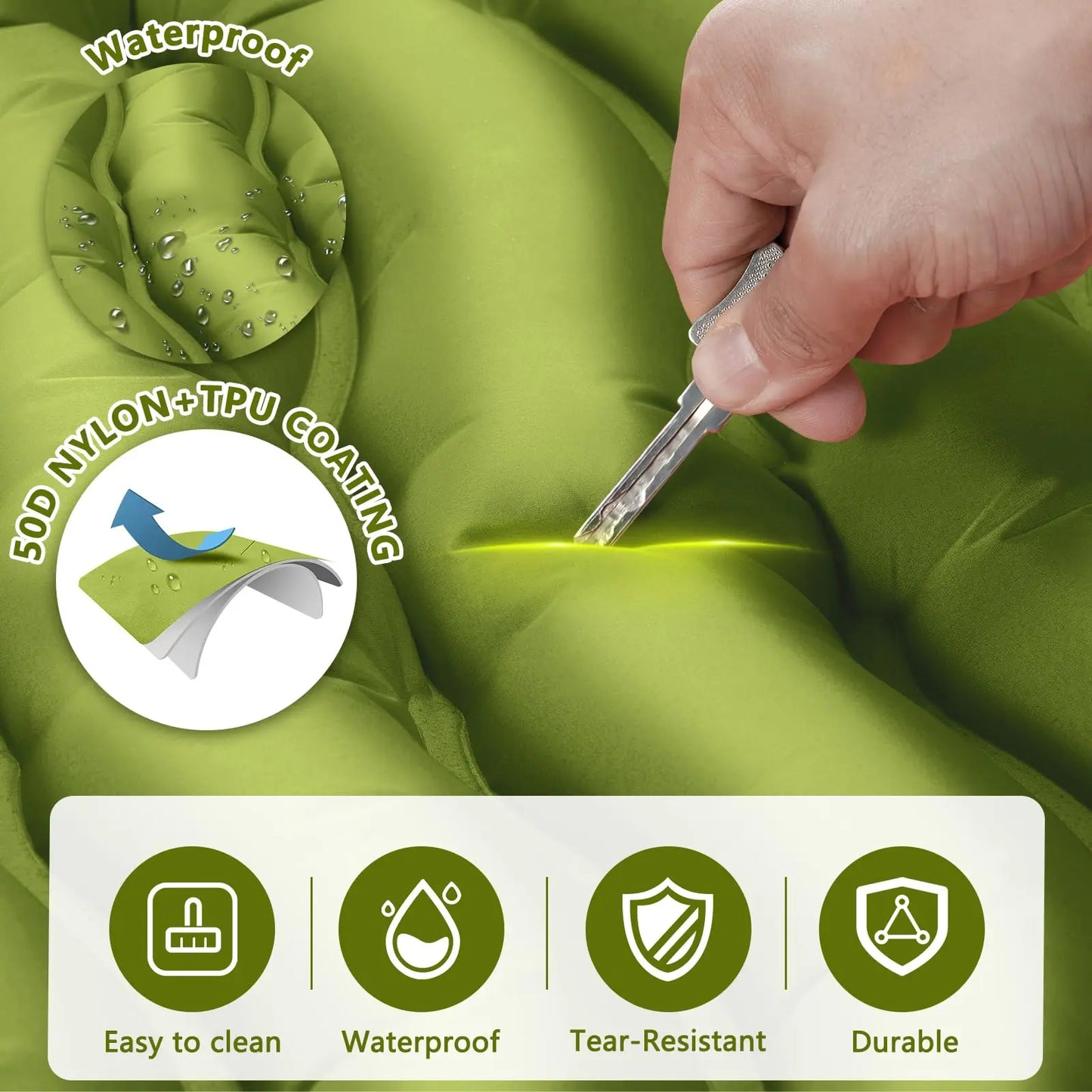 WESTTUNE Inflatable Air Mattress Camping Pad Ultralight Foot Pump