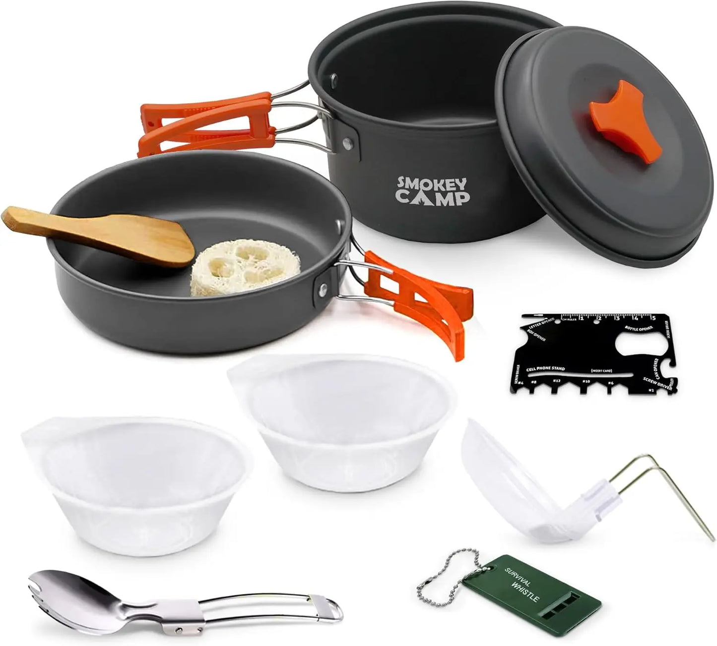 Portab Camping Mess Kit With Stove All In One Nonstick
