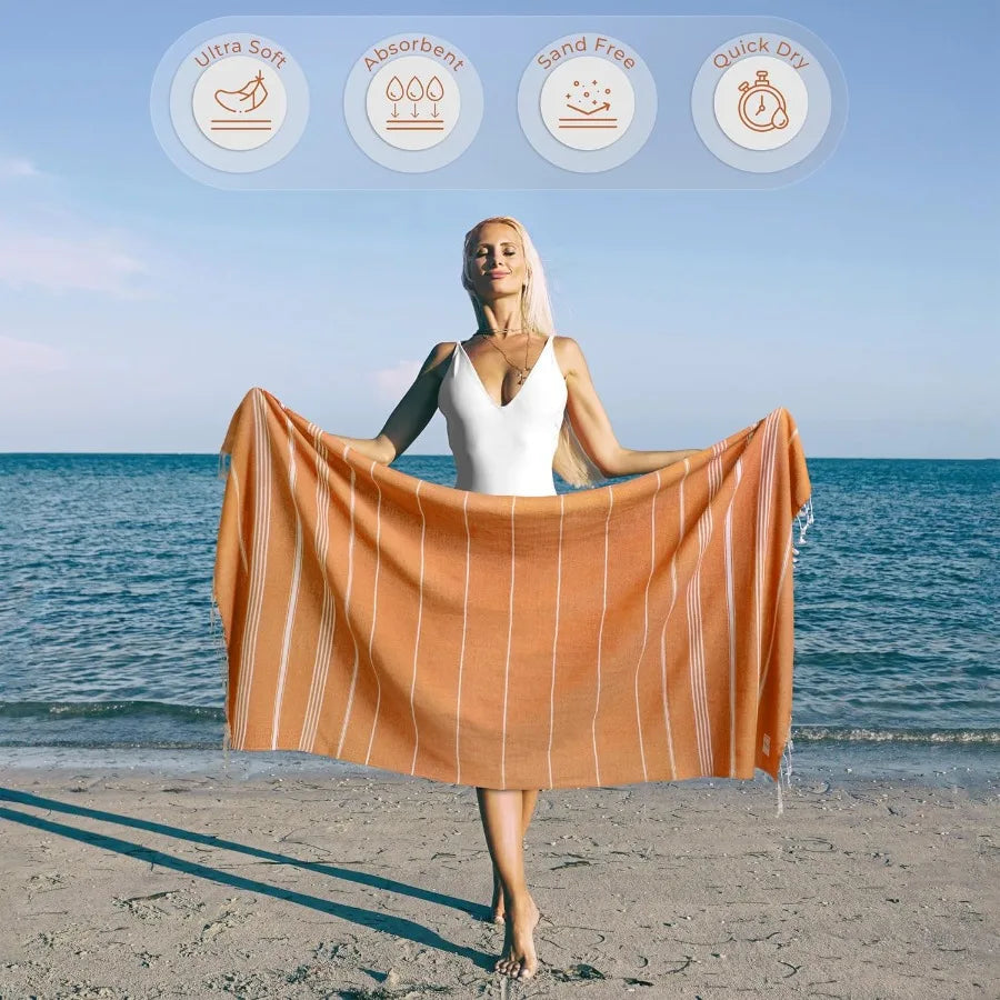 Beach Towel Quick Dry Sand Free Turkish Cotton Towel