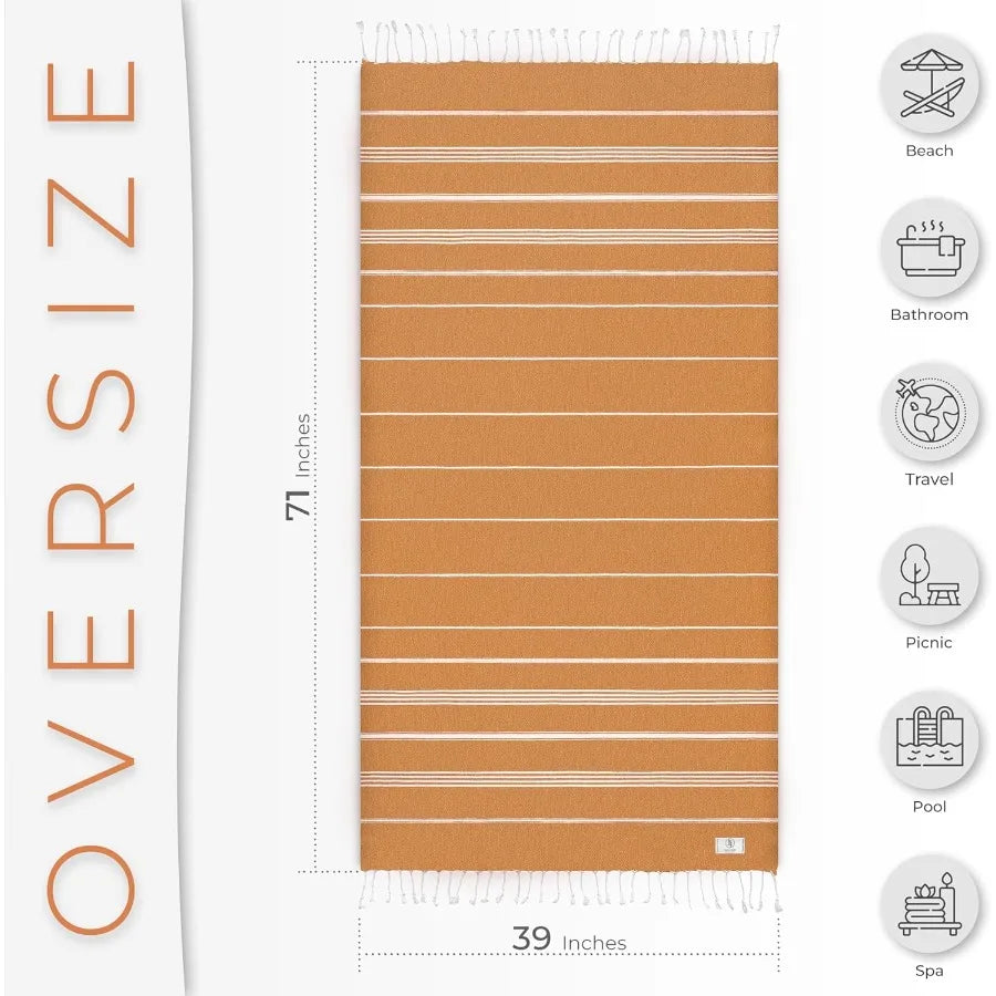 Beach Towel Quick Dry Sand Free Turkish Cotton Towel