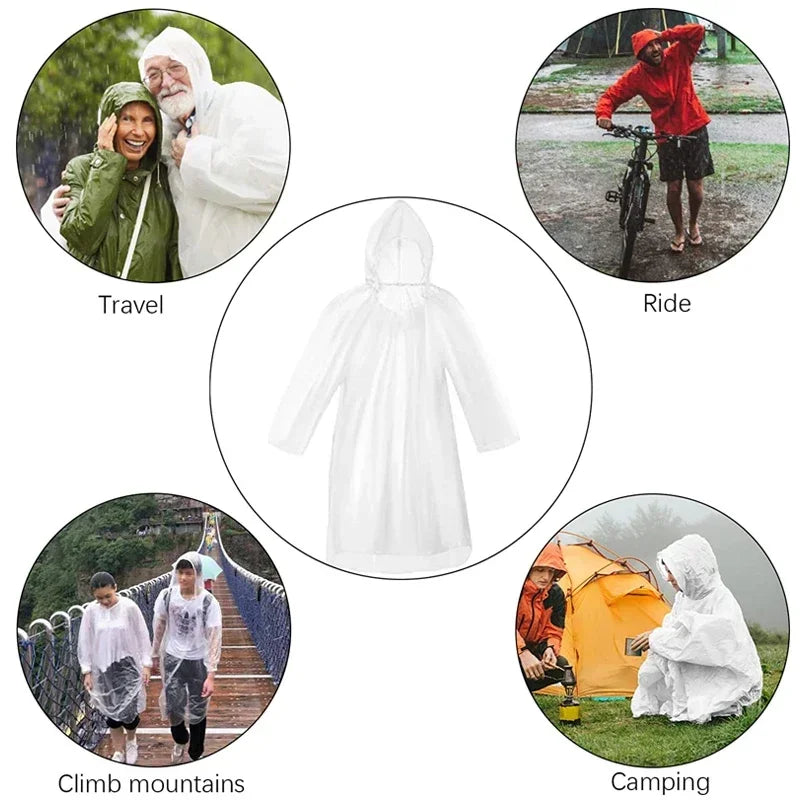 Transparent Emergency Waterproof Raincoat for Hiking, Sports Events