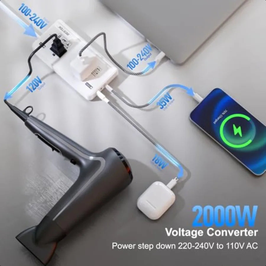 2000W Voltage Converter Universal Travel Adapter