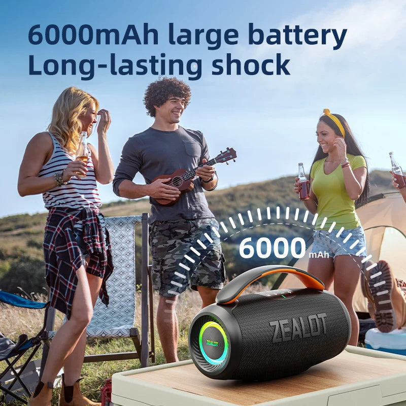 ZEALOT P11 50W Portable Bluetooth Speaker With IPX6 Waterproof Controllable Lighting TWS AUX Outdoor
