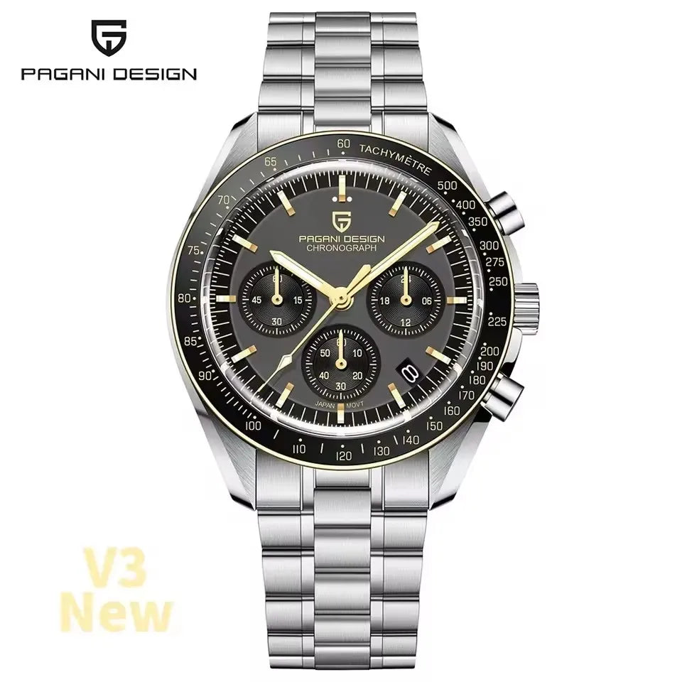 Pagani Design V5 Mens Watch Chronograph Stainless Steel