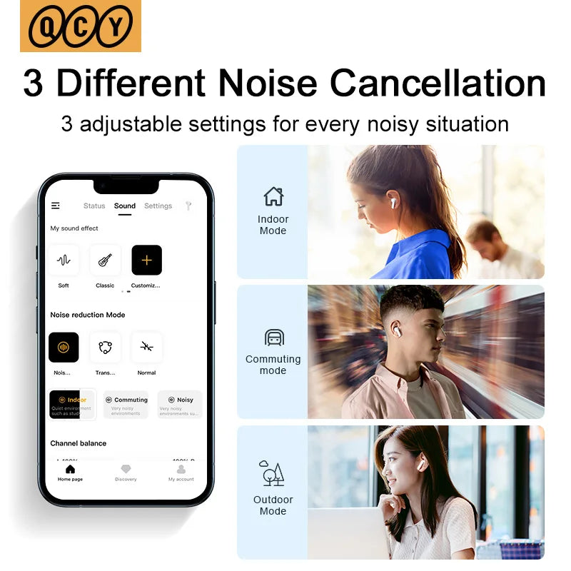 QCY HT05 ANC Wireless Earphone 40dB Noise Cancelling TWS