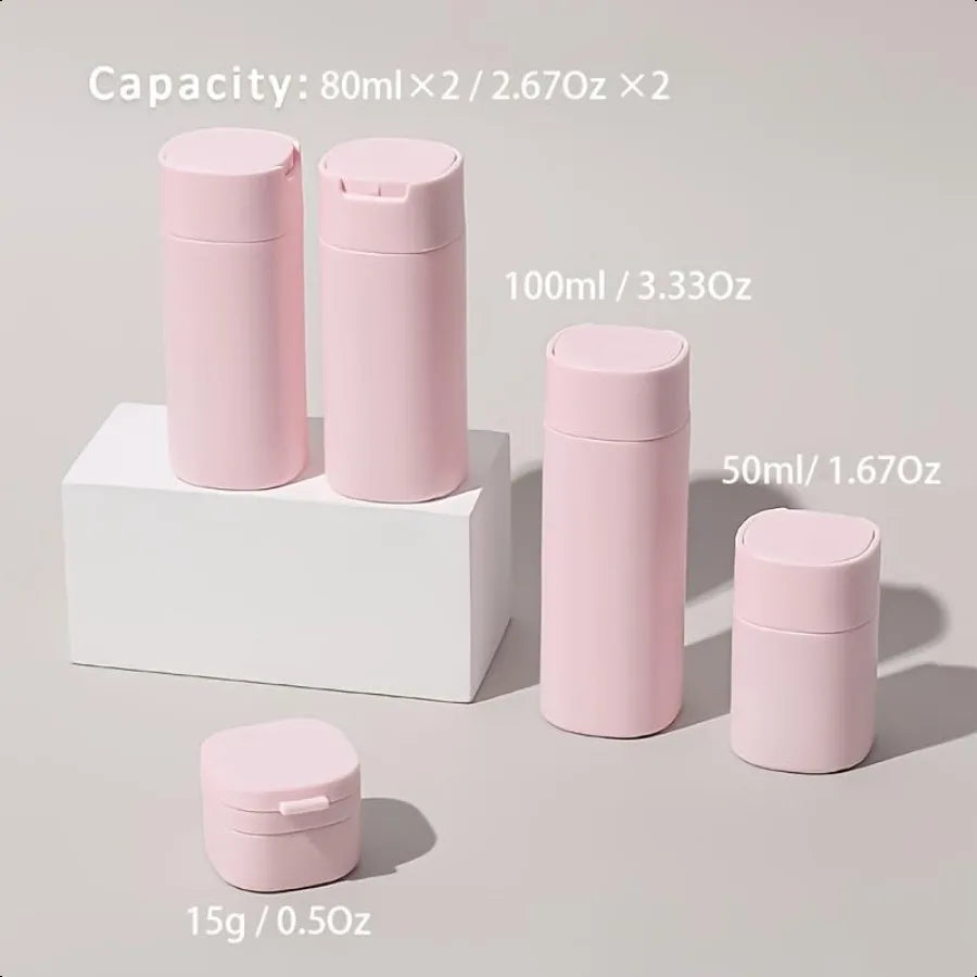 5pcs Travel Cream Dispenser Bottles Set TSA Approved Containers