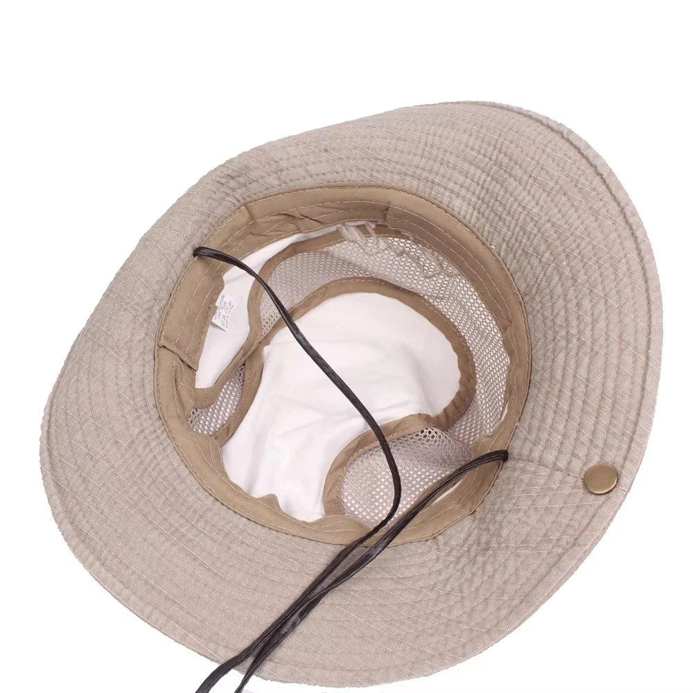 Outdoor Breathable Cotton Bucket Hat For Men Sun Protection