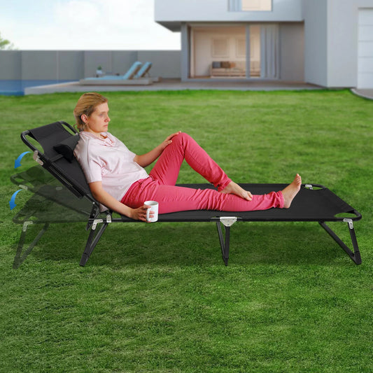 Bymaocar Portable Folding Camping Cot With 4 Positions
