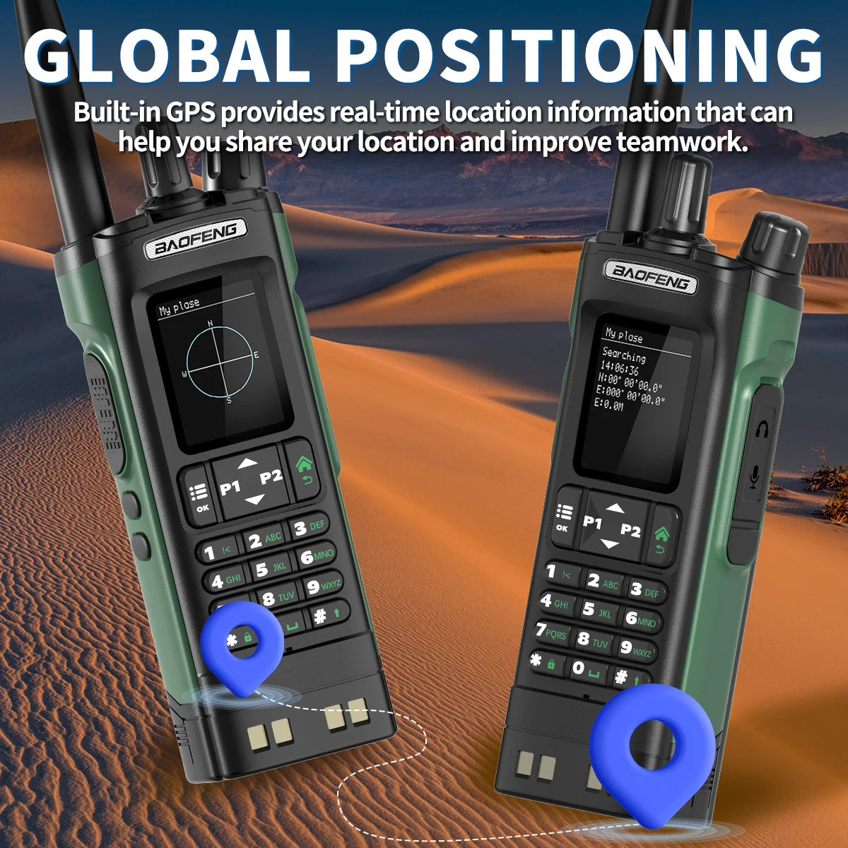 Baofeng UV-32 Multi Band GPS Bluetooth Walkie Talkie