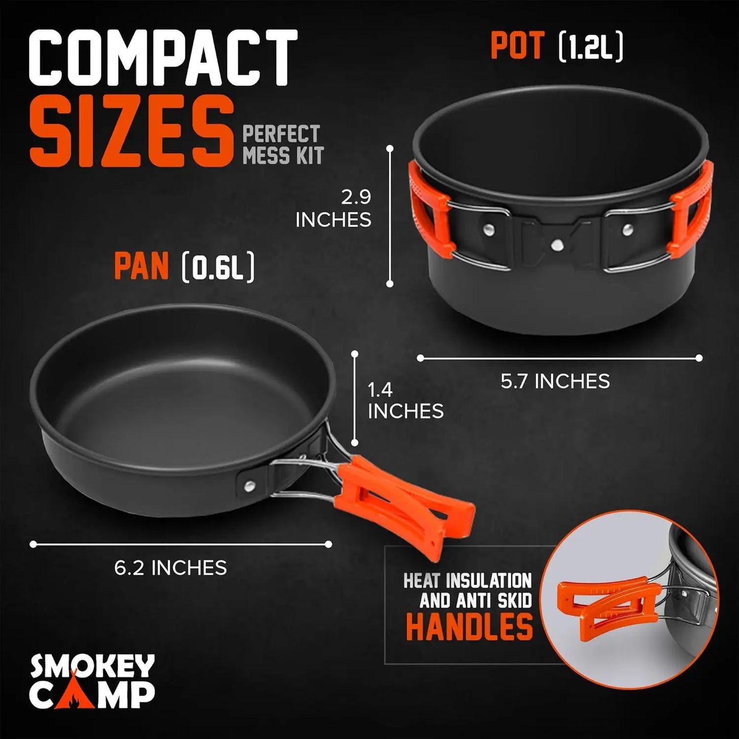 Portab Camping Mess Kit With Stove All In One Nonstick