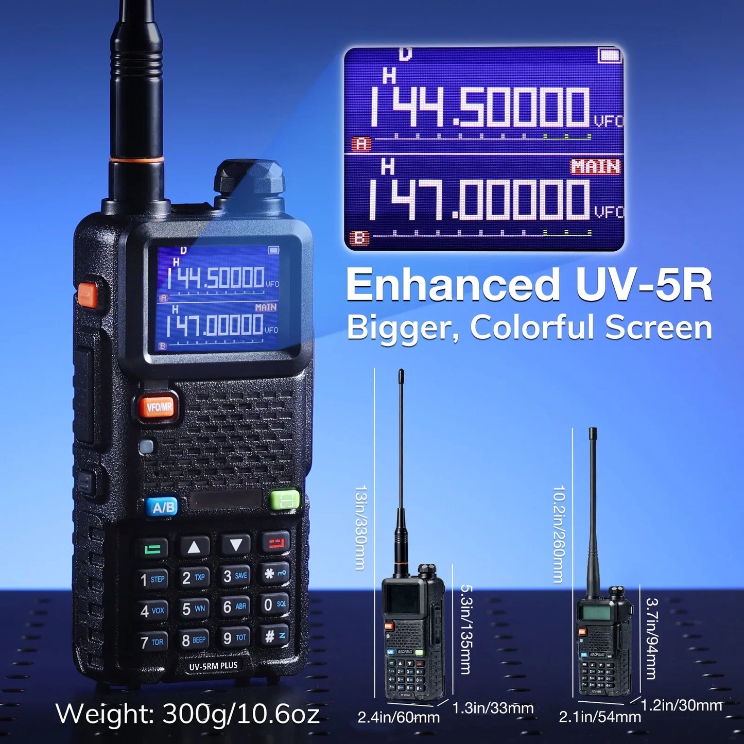 [2 PCS] BAOFENG UV-5RM PLUS Walkie Talkie Multi-Band Airband 10W NOAA 2500mAh Battery USB-C Chirp Compatible