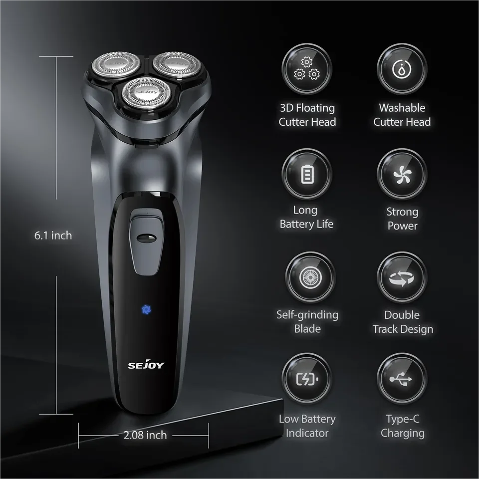 Sejoy Rechargeable Wet and Dry Shaver Pop Up Trimmer