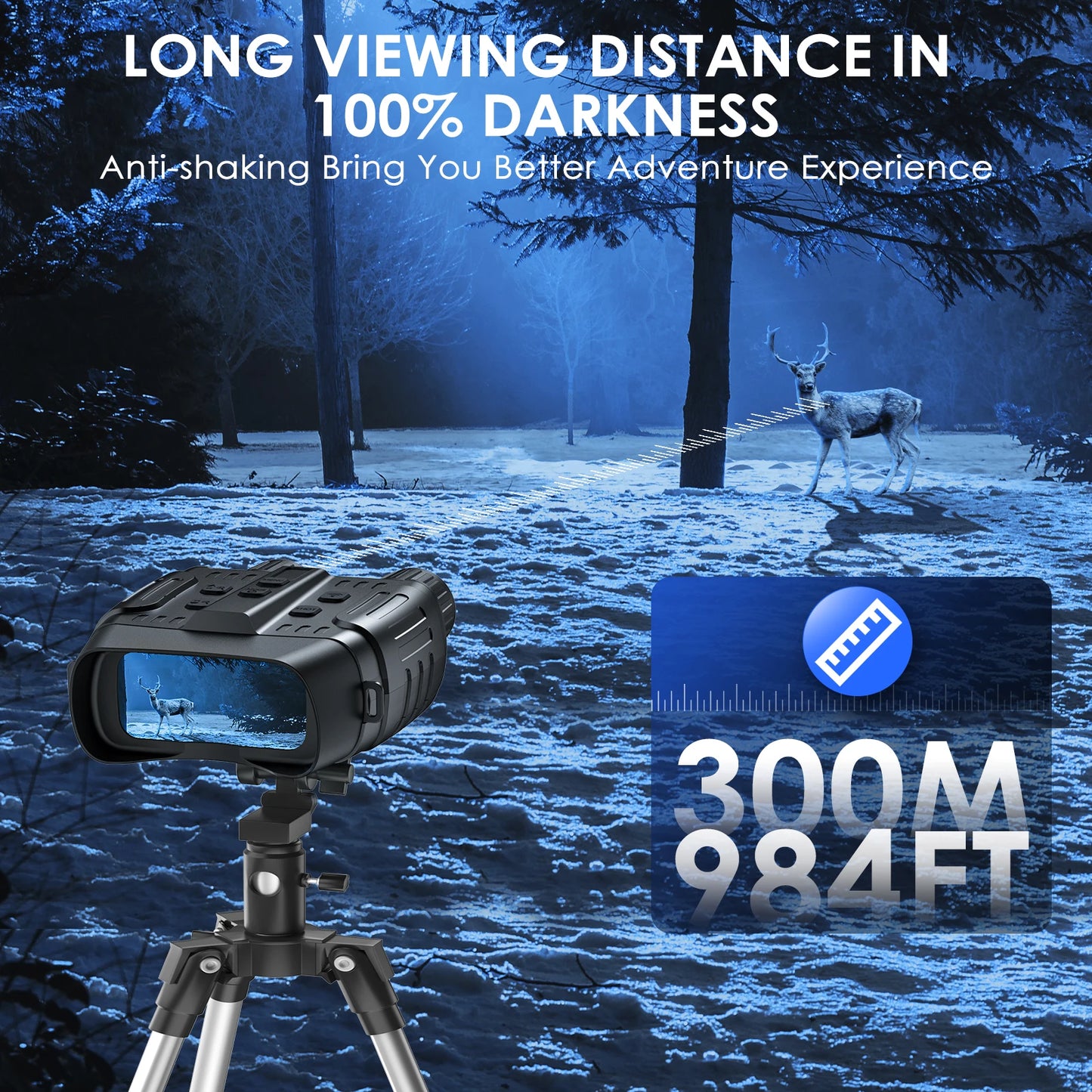 Night Vision Binoculars 4X Digital Zoom 300 Meters Goggles