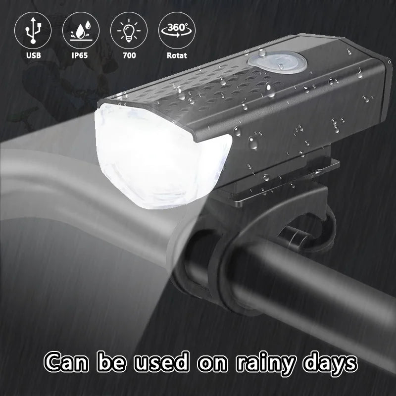 2pcs Bike Bicycle Light USB LED Rechargeable Set Front Back
